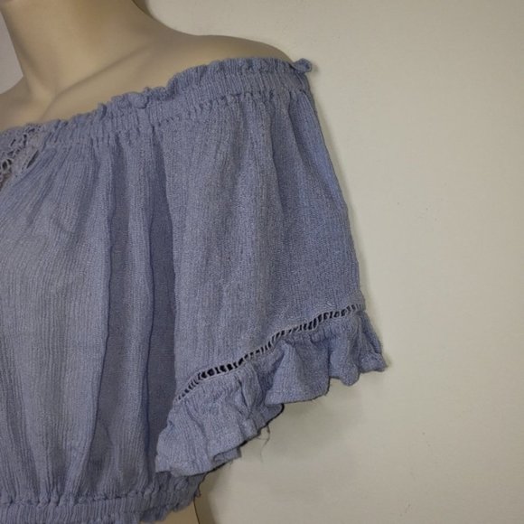 PATRONS OF PEACE blue crop top small - Picture 4 of 6